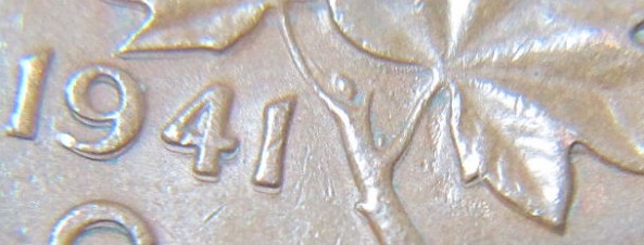 Canada-1941-1-Cent-Doubling-On-Date